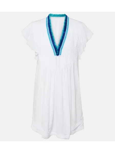 Rochie Poupette St Barth cu franjuri alb