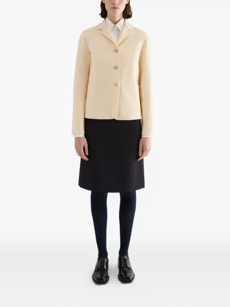 Geacă Jil Sander din cașmir alb