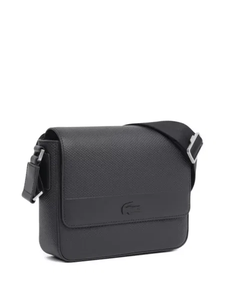 Geantă crossbody Lacoste cu autograf negru