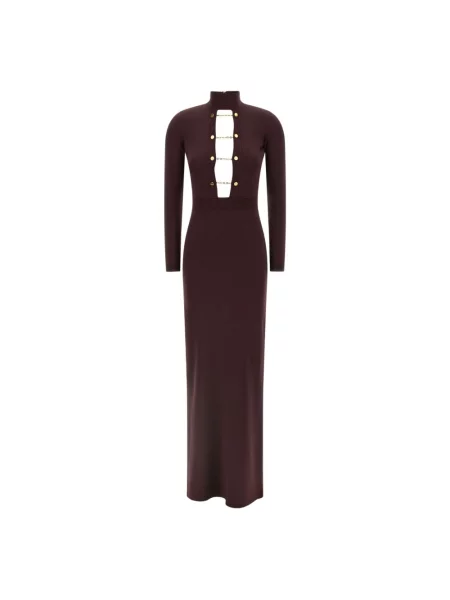 Dzianinowa sukienka Elisabetta Franchi elegancka brązowa