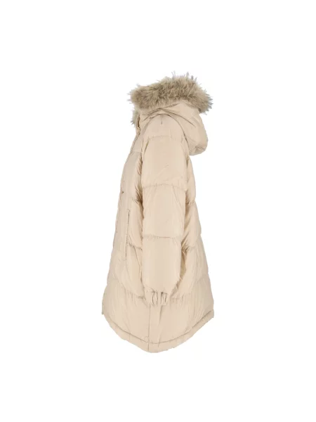 Długa kurtka puchowa Weekend Max Mara beżowa