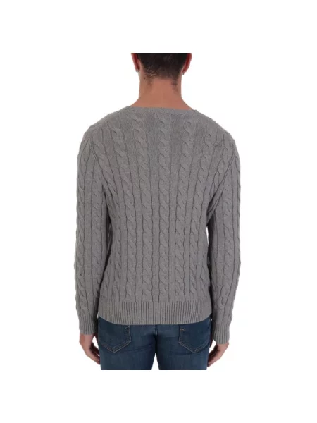 Sweter Ralph Lauren z logo szary