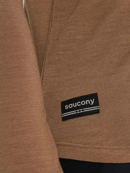 Лонгслив Saucony из шерсти мериноса бежевый