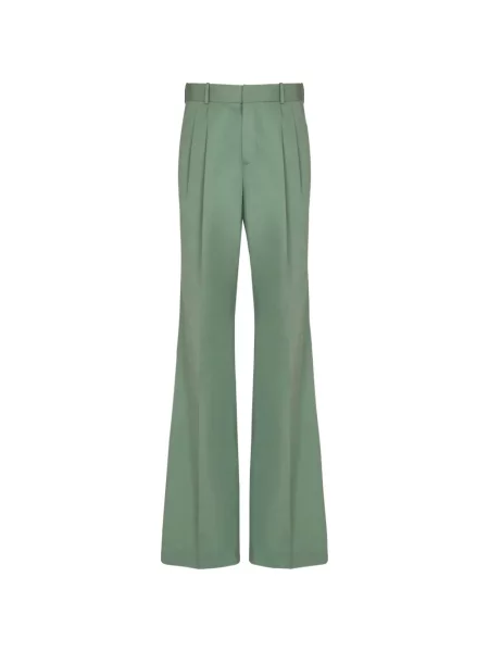 Plisované kalhoty Balmain zelené