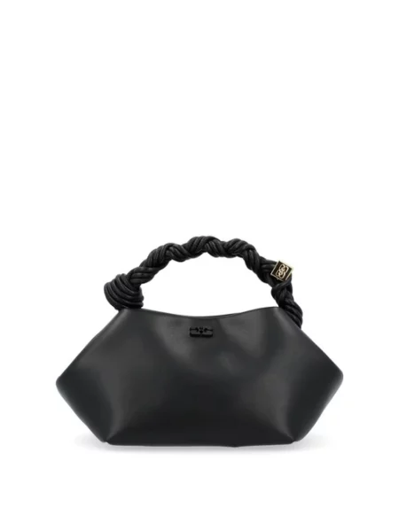 Torebka crossbody Ganni biznesowa z nadrukiem czarna