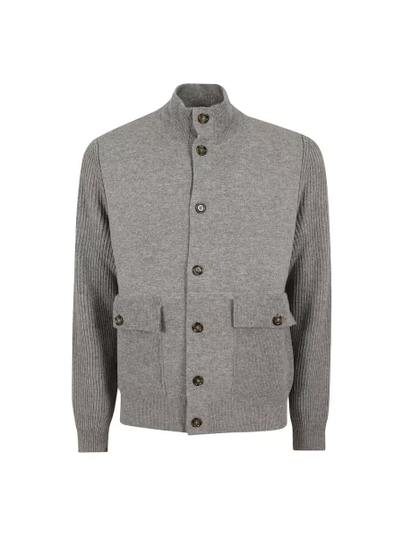 Sweter Lardini wełniany dwustronny szary
