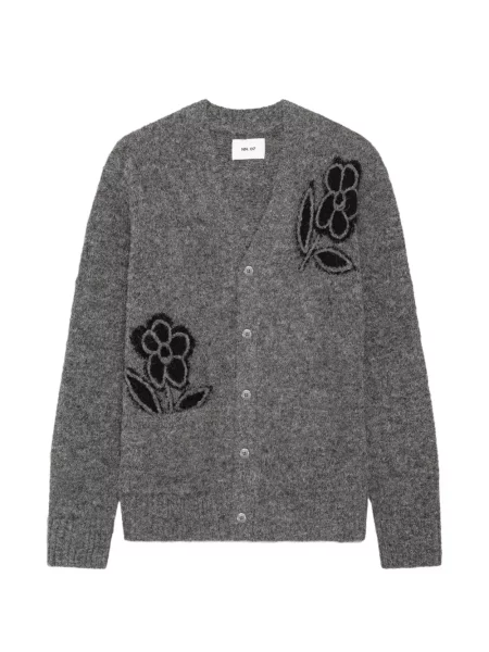 Cardigan Nn07 cu model floral gri