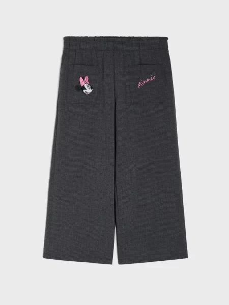 Sinsay Kalhoty wide leg s výšivkou Minnie Mouse vícebarevná