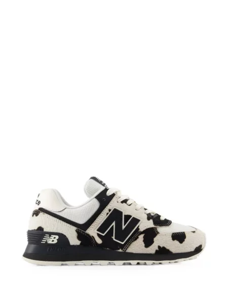 Pantaloni New Balance cu imagine din material terry cu model leopard gri