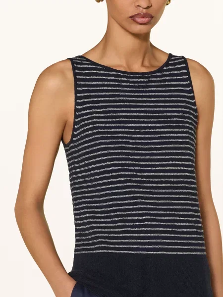 Dzianinowy top Inwear bez rękawów biały