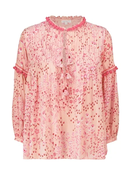Bluză Poupette St Barth cu model floral roz
