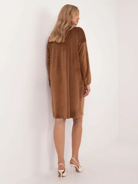 Rochie Fashionhunters din velur de costum maro