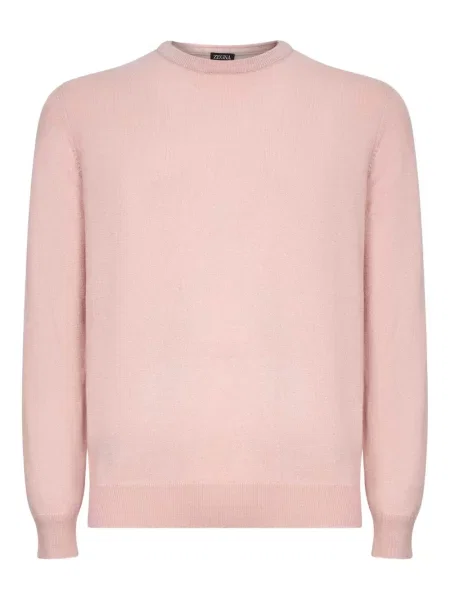 Pulover Zegna din cașmir cu decolteu rotund roz