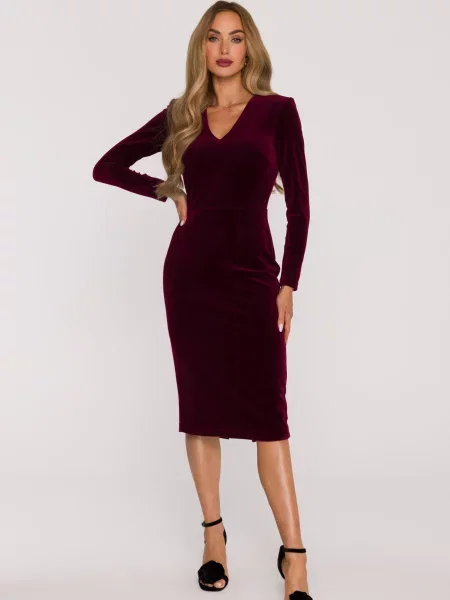 Rochie Made Of Emotion din velur cu decolteu în V