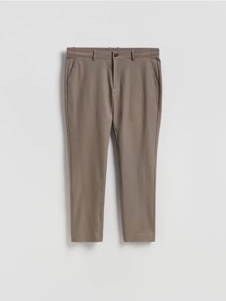 Reserved Spodnie chino slim fit brązowy