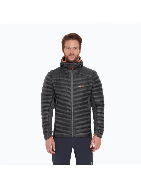Мъжки Rab Cirrus Flex Hoody графитено пухено яке сиво