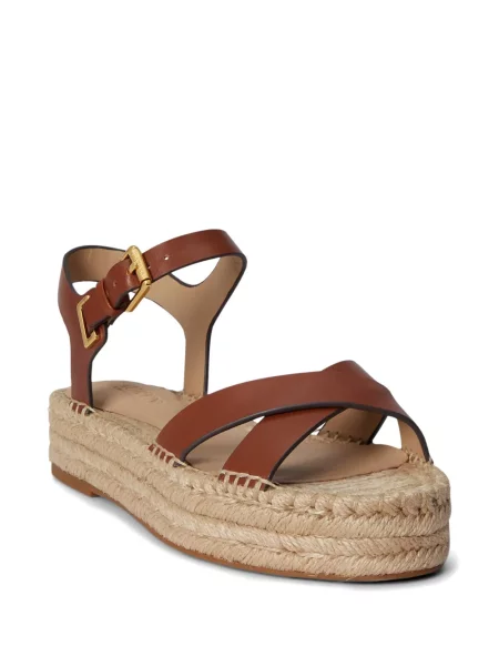 Espadrile Lauren Ralph Lauren din piele maro