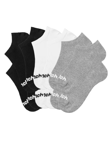 BENCH Športne nogavice pegasto siva / črna bela