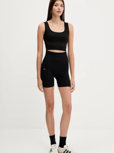 Pangaia szorty Plant-Stretch Compressive Shorts gładkie high waist czarny