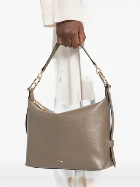 Colier Furla din piele gri