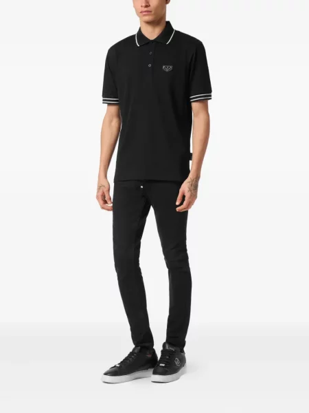 Tricou polo Philipp Plein cu autograf negru