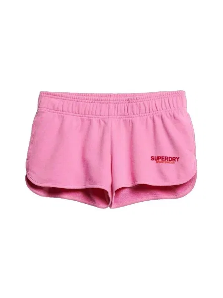 Scurt pantaloni Superdry cu autograf roz