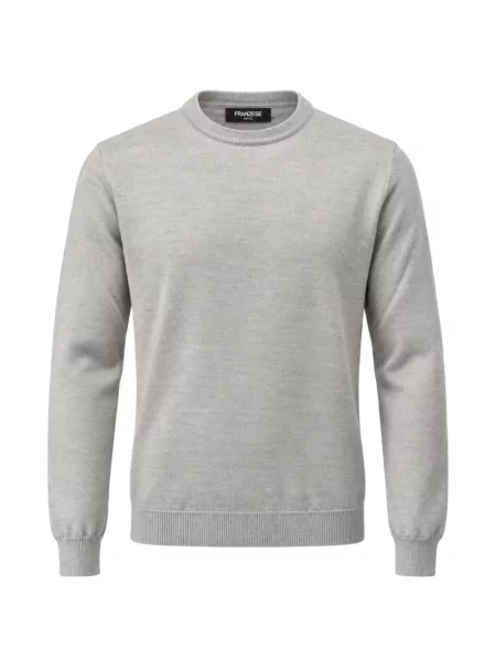Pulover Franzese Collection cu decolteu rotund gri