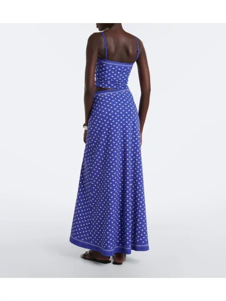 Rochie maxi Christopher Esber cu volane albastru