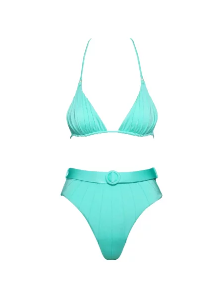 Bikini Noire Swimwear plisowany niebieski
