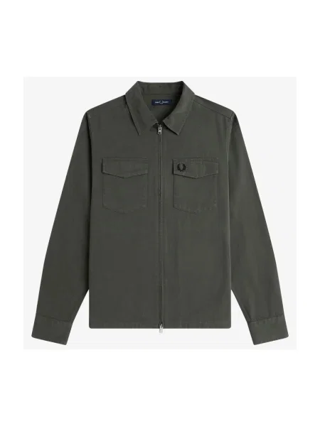 Geacă Fred Perry din țesătură twill verde