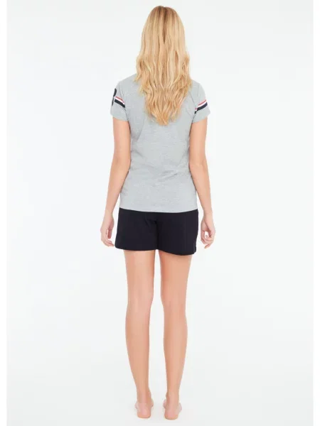 Піжама US Polo світло-сірий/меланж бавовна/поліестер сіра