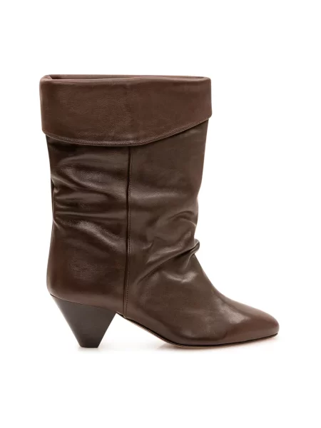 Botki Isabel Marant skórzane brązowe