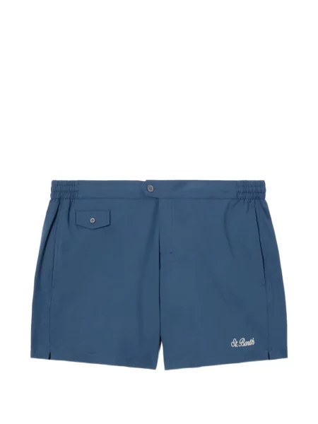 Pantaloni scurți Mc2 Saint Barth cu autograf albastru