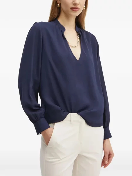 Bluză Marciano By Guess cu decolteu în V lungă albastru