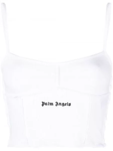 Top Palm Angels cu broderie alb