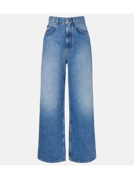 Jeansy Dolce&gabbana z wysoką talią niebieskie