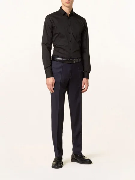 Boss Spodnie Garniturowe Lenon Regular Fit blau niebieskie