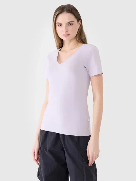 4F t-shirt slim koszulka do ćwiczeń L fioletowa