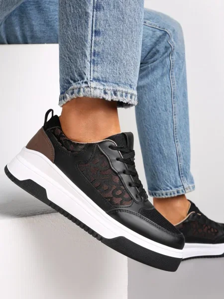 Sneakers cu inserție Lerijane negri