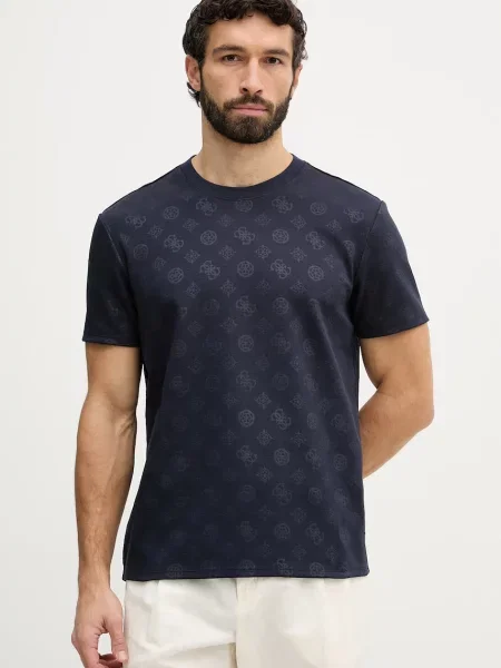 Guess Majica Mornarsko Regular Fit modra