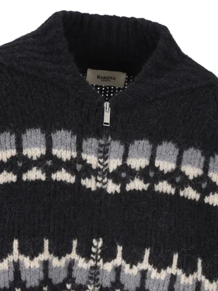 Cardigan Barena din jacard negru
