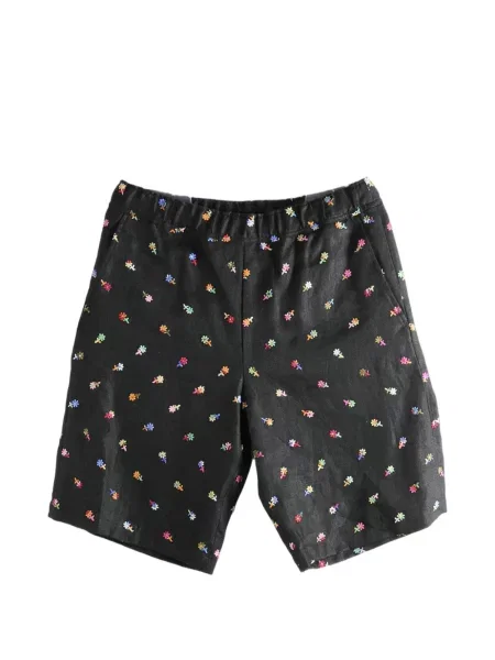Pantaloni scurți Vowels cu model floral negru