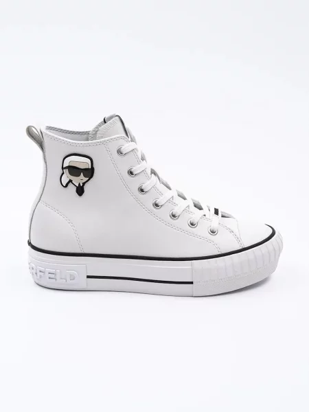 Кожени кецове Karl Lagerfeld KAMPUS MAX NFT бяло