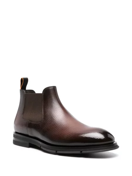 Botine chelsea Santoni din piele maro