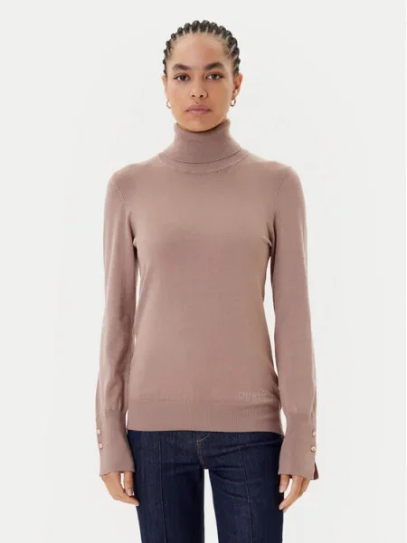 Guess Bluză cu gât maro