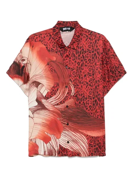 Cămașă Just Cavalli cu imagine roșu