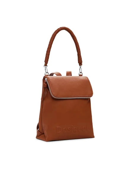 Раница Desigual HALF HAMPTON CAMEL голям с изчистен дизайн кафяво