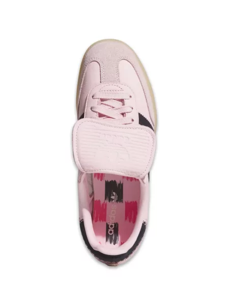 Sneakerși Adidas Samba cu autograf cu bretele roz