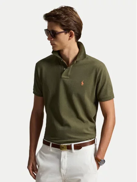Polo majica Polo Ralph Lauren s vezom zelena