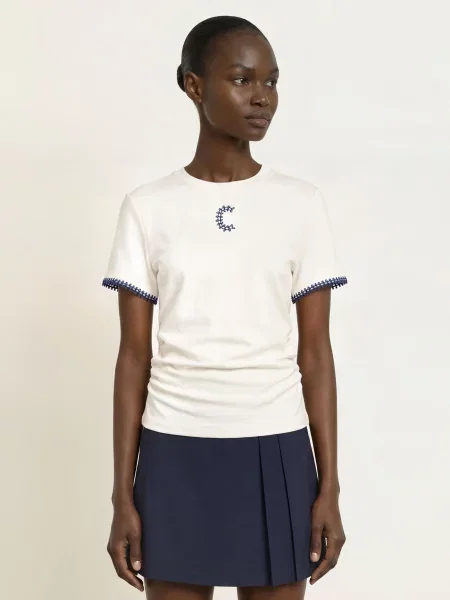 Claudie Pierlot T-Shirt weiss granatowa